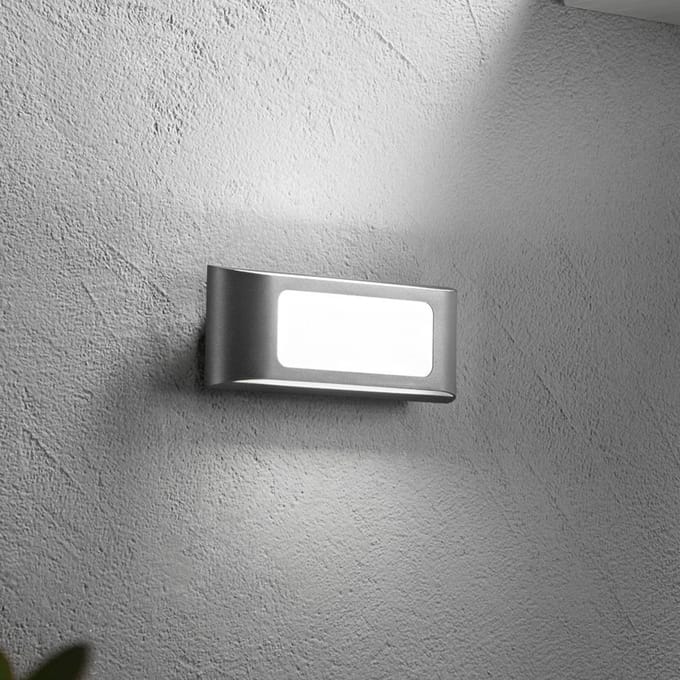 INTEC LED buiten wandlamp DESERT, antraciet, breedte 25 cm, metaal