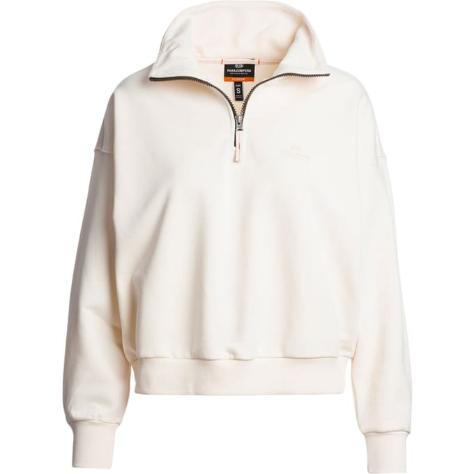 Parajumpers Zendaya Moonbeam Witte Sweatshirt Met Halve Rits