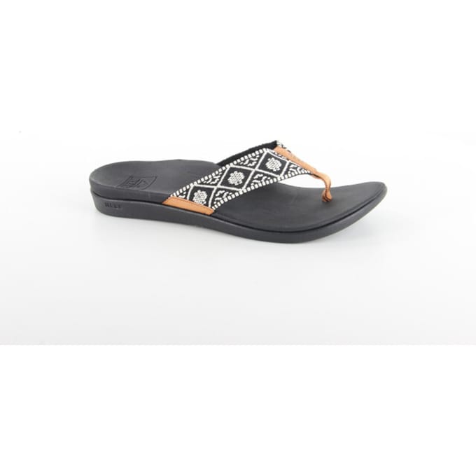 Reef Ortho Wovenblack/White Dames Slippers - Zwart/Wit - Maat 42,5