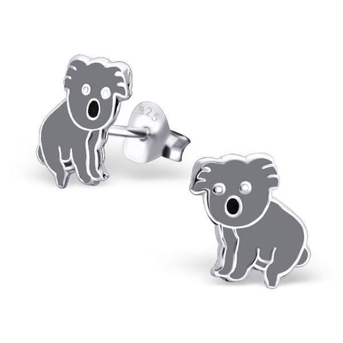Princess Oorbellen Koala - 925 Zilver E-Coating - Dier - ∅9mm