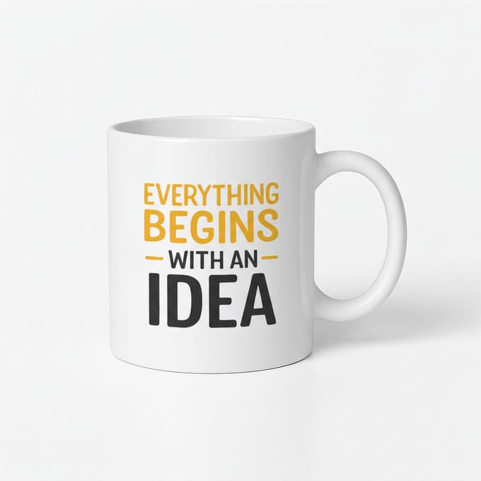 Inspirerende Mok "Everything Begins With An Idea" - Perfect Cadeau!