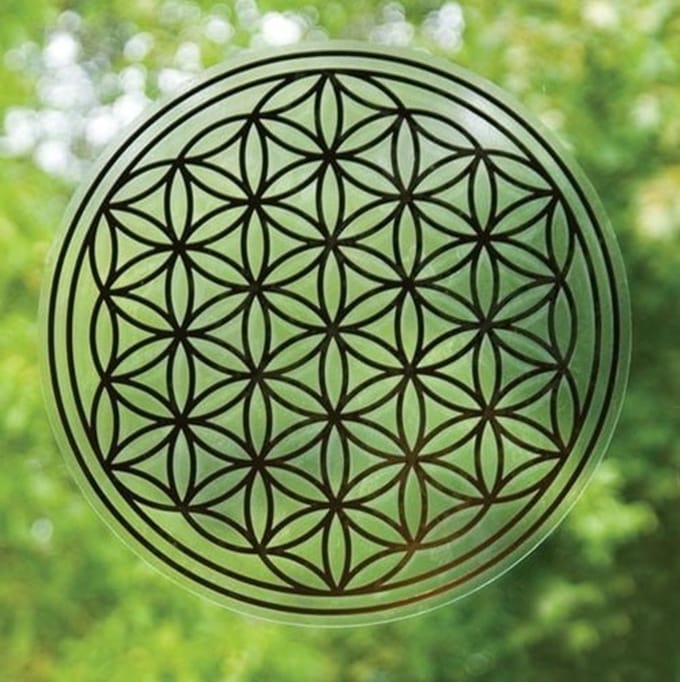 Levensbloem sticker 4,5 cm (12 stuks)