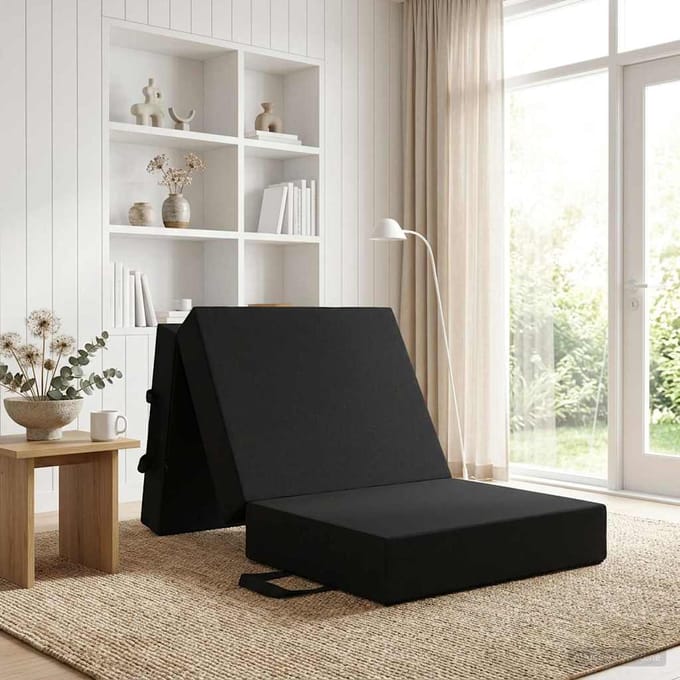 vidaXL - Vouwbare - Sofa - Bed - 75 - x - 63 - x - 45 - cm - Zwart