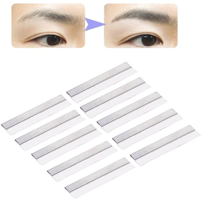 Stainless Steel Eyebrow Knife 100 Pcs Replaceable Eyebrow Razor Accessories - Trim and Shape Eyebrows .