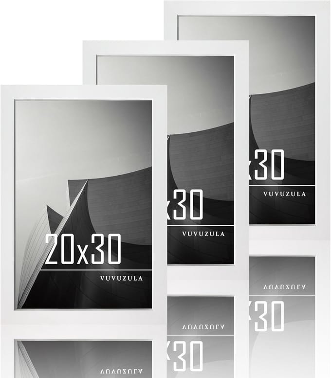Houten Fotolijst Set van 3 - 20x30cm - Wit MDF