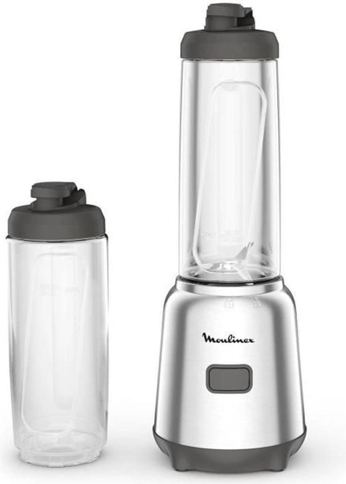 Compacte Mini Blender voor Smoothies met 2 Meeneembare Flessen - 0,6L