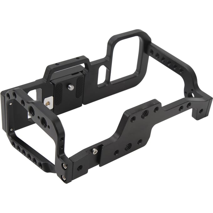 Cage Vidéo Rig Caméra Alliage d'Aluminium Poignée Solide Libération Rapide avec Sabot Froid Vis 1/4in 3/8in black