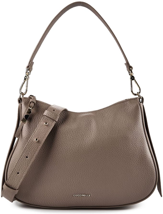 Coccinelle Nory Schoudertas Leder 30 cm - Dames - warm taupe