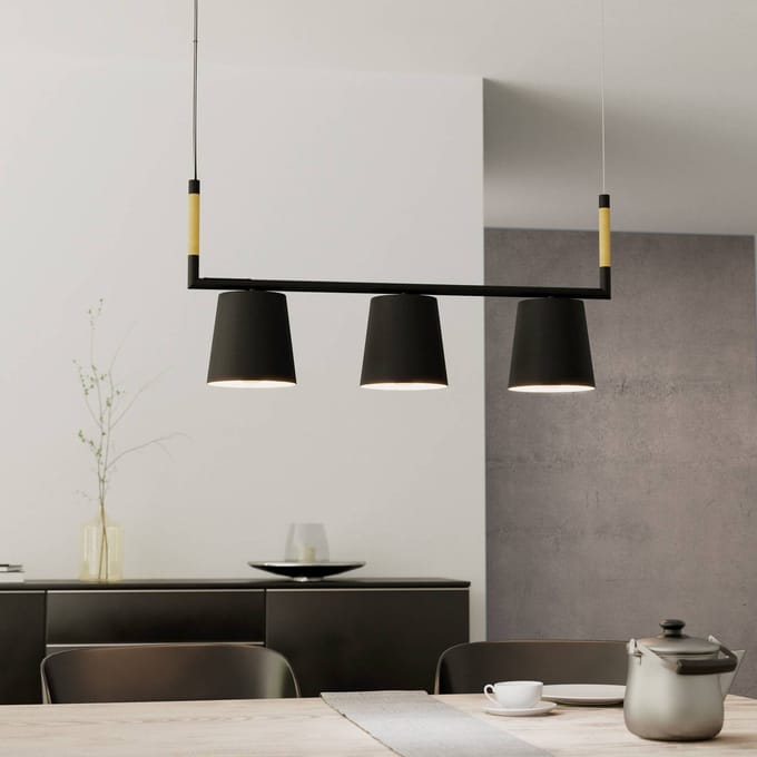 EGLO Lacey hanglamp - E27(excl) - 78 cm - Hout|Staal - Zwart|Bruin