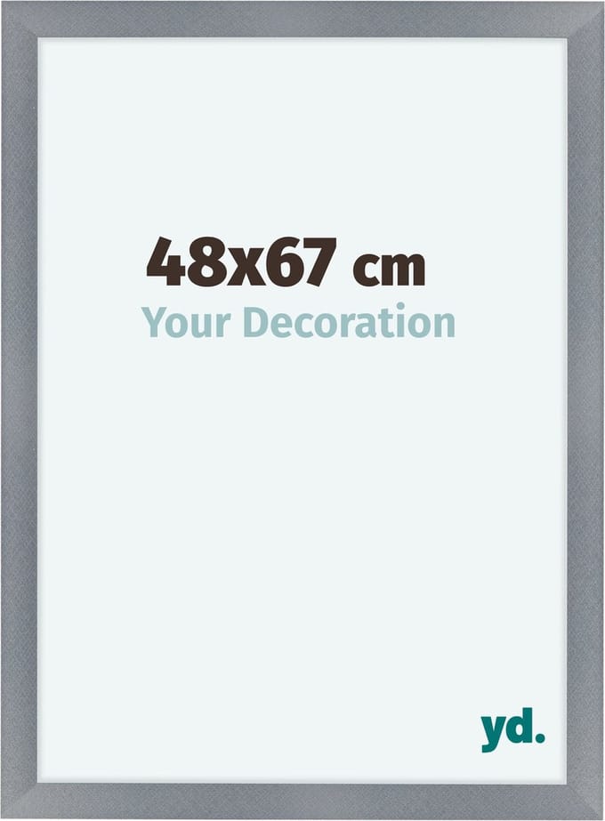 Your Decoration - Fotolijst 48x67 cm - MDF - Aluminium Geborsteld - Como