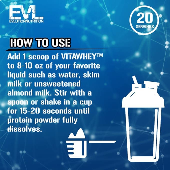 EVLution Nutrition, VitaWhey™, Vanille-ijs, 19,5 oz (554 g)