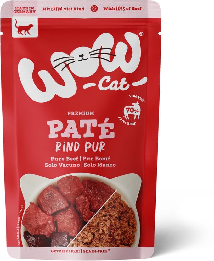 WOW CAT - ADULT Pouchbeutel 12x125 | Rind Pur