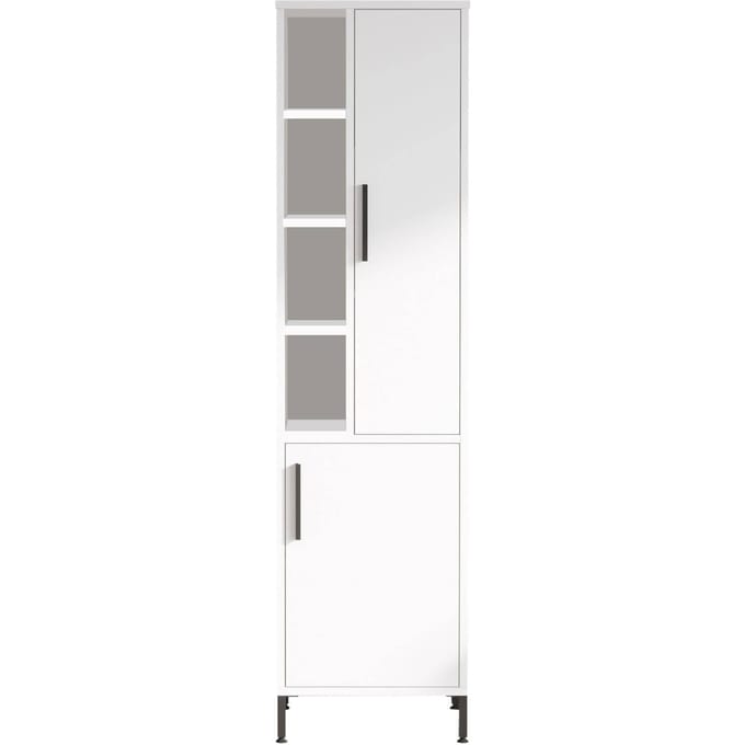 Locelso Multifunctionele Kast Wit Melamine 18 Mm Dik Metalen Frame - Emob - Badkamer Kolomkast - Wit - Melamine