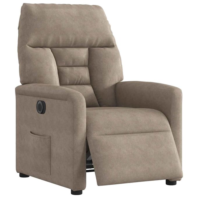 vidaXL - Fauteuil - verstelbaar - elektrisch - microvezelstof - taupe