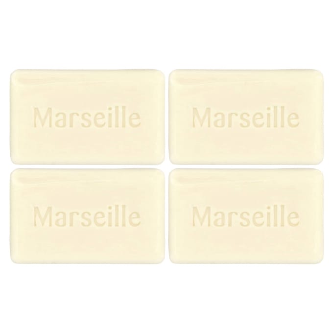 A La Maison de Provence, Savon en Barre Mains et Corps, Amande Douce, 4 paquets, 3,5 oz chacun beige