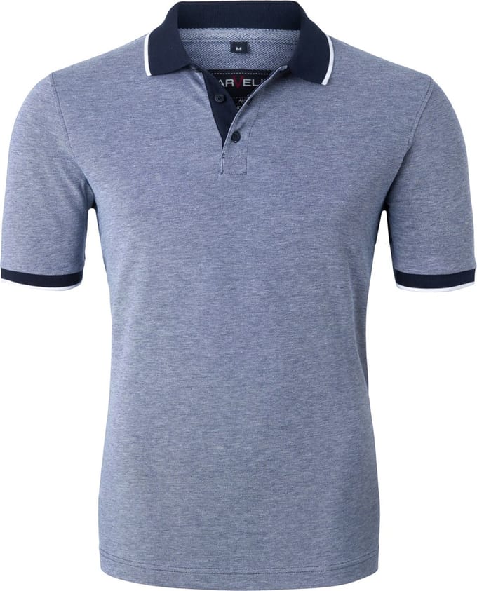 MARVELIS modern fit poloshirt - blauw melange