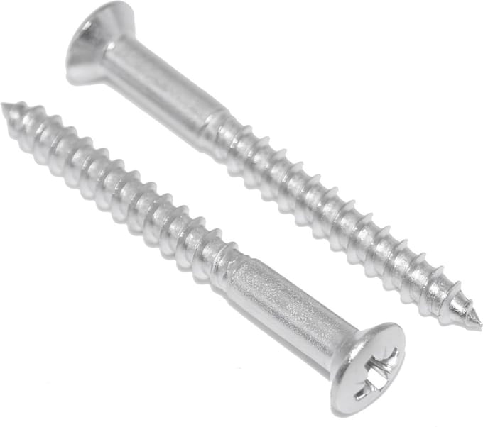 Verzonken Houtschroeven RVS A2 - 4,5x60mm - 50 Stuks - Kruiskop Pozidrive