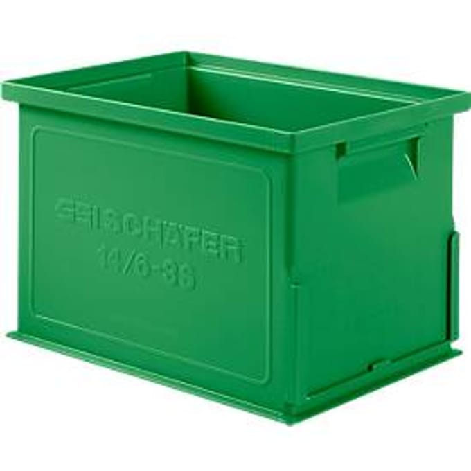 Stapelbak serie 14/6-3 S - polypropeen - met handgreep-  L 310 x B  210 x H 197mm - 9,3L - groen
