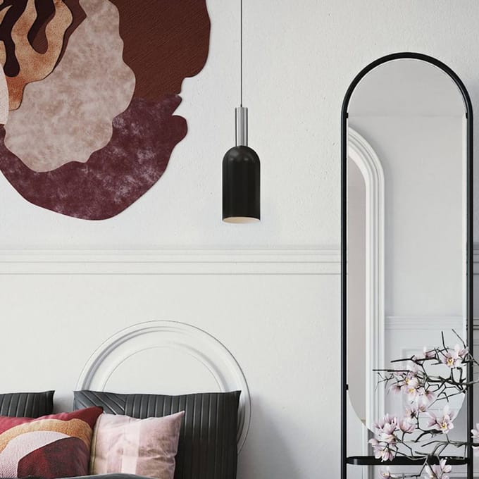 AYTM hanglamp Luceo, cilinder, zwart, Ø 12 cm