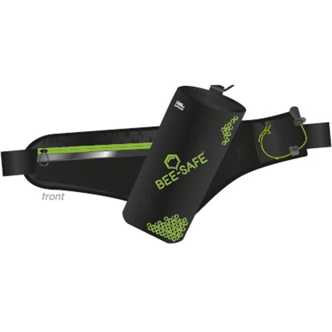 Bee Safe Waistbelt ( excl. 500 ML bottle ) - heuptas - drinkgordel - one size - Black/Lime