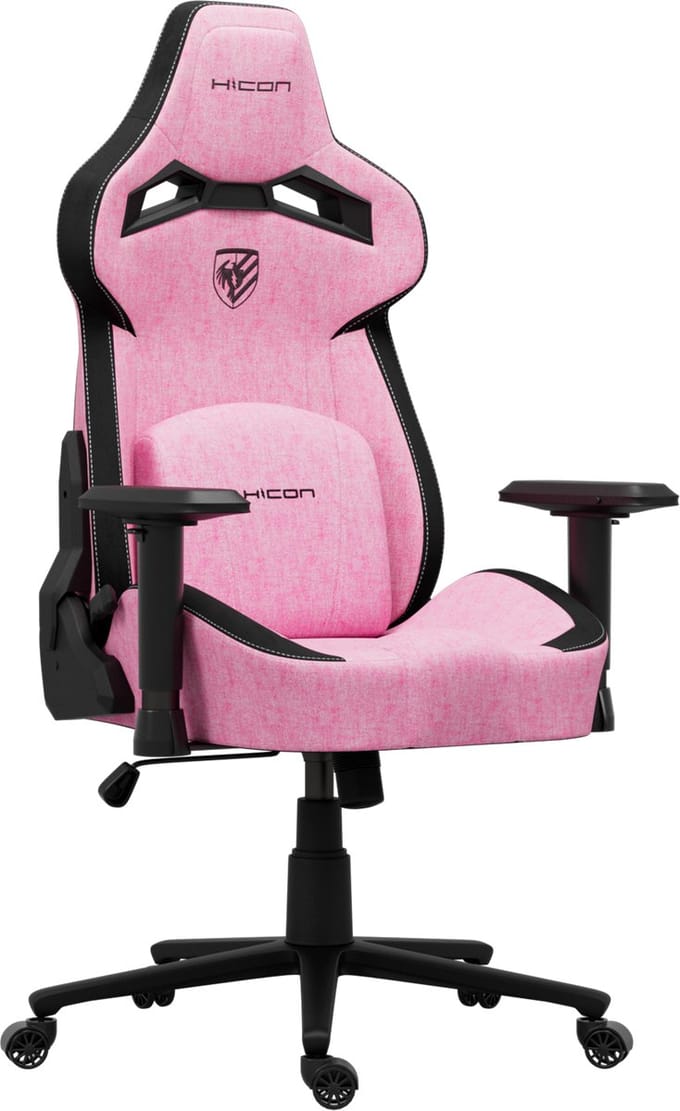 HICON® Ergonomische Bureaustoel - Stoffen Bekleding - 3D Armleuningen - 200 kg - Hyper Serie - Striker - Roze