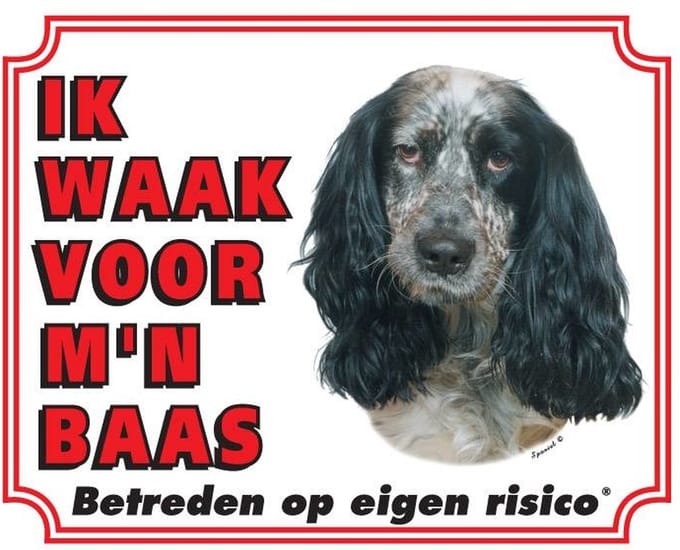 Engelse Cocker Spaniel Waakbord - Ik waak voor mijn