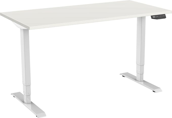 GAME HERO Marvel Bureau Elektrisch Verstelbaar 2 Motorig - 140x80cm - Wit Frame - Wit Blad