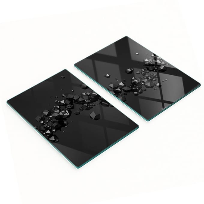 Set van gehard glazen snijplanken met 3D-print, 2x40x52 cm