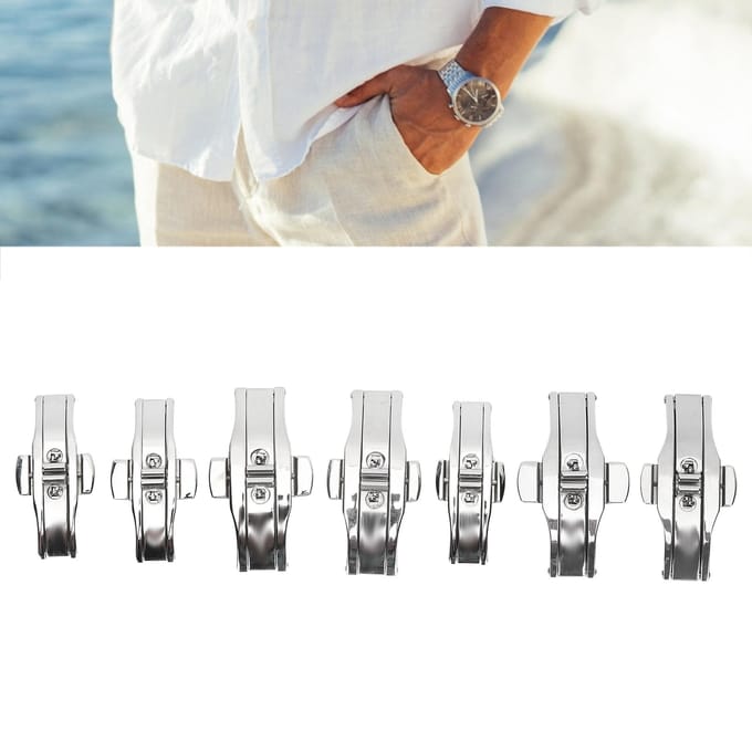 7 stuks Legering Drukknop Vlindersluiting Vlinder Horlogesluiting Horloge Vouwsluiting white