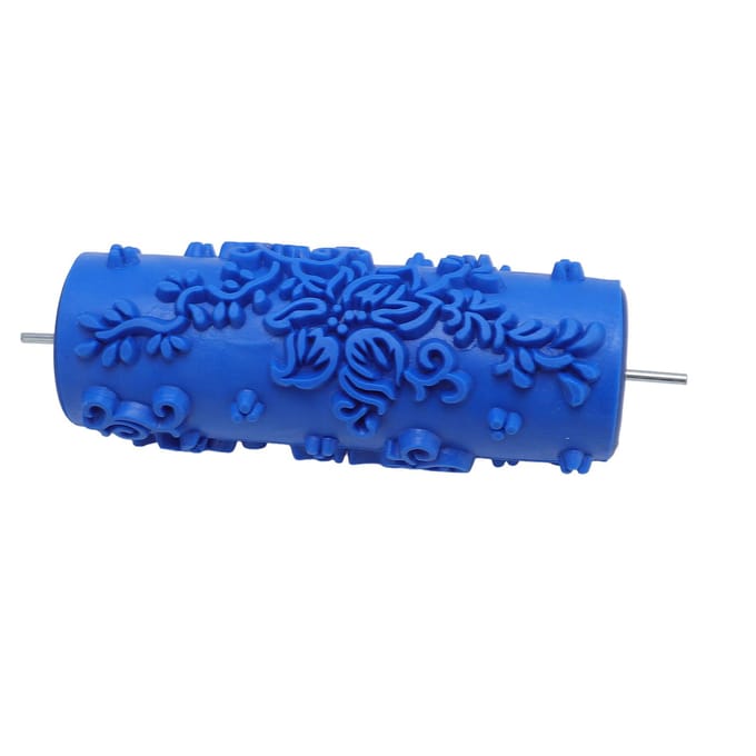 Decoratieve Textuurroller 15x6x6cm Wasbare Rubberen Patroon Verfroller voor Muren Meubels blue
