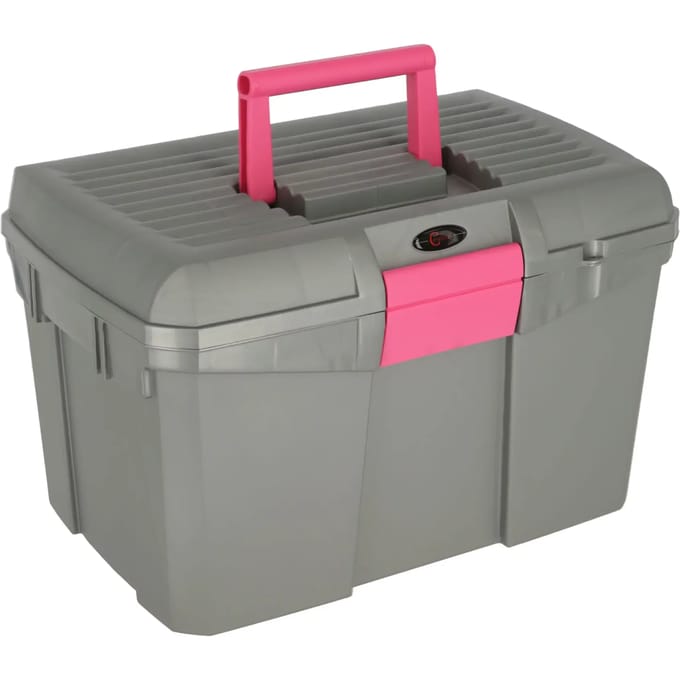 Poetskist Siena + inzetbakje, Grijs/Roze
