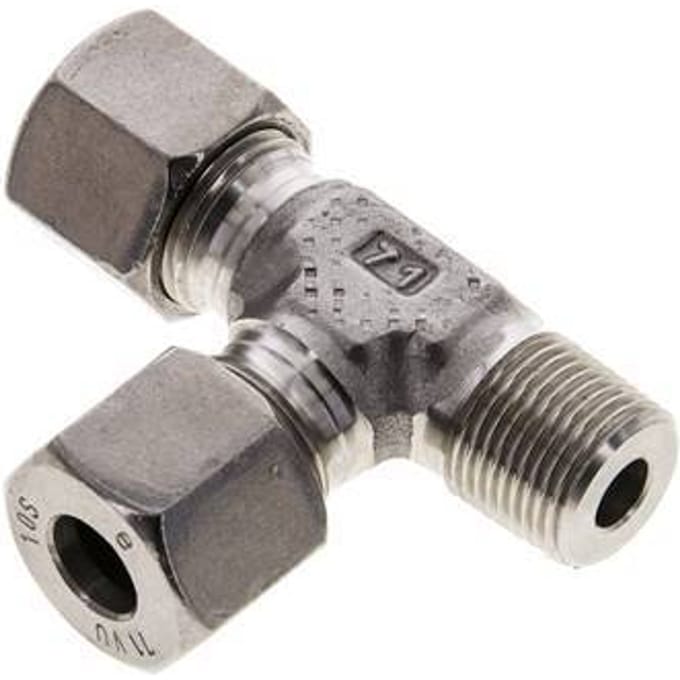 10S & R3/8'' RVS L-vorm Snijringkoppeling Buitendraad 630bar ISO 8434-1
