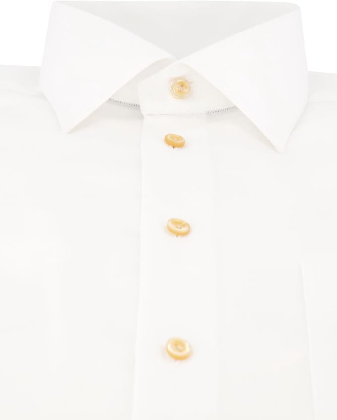 katoenen Eton overhemd wit effen katoen Classic Fit