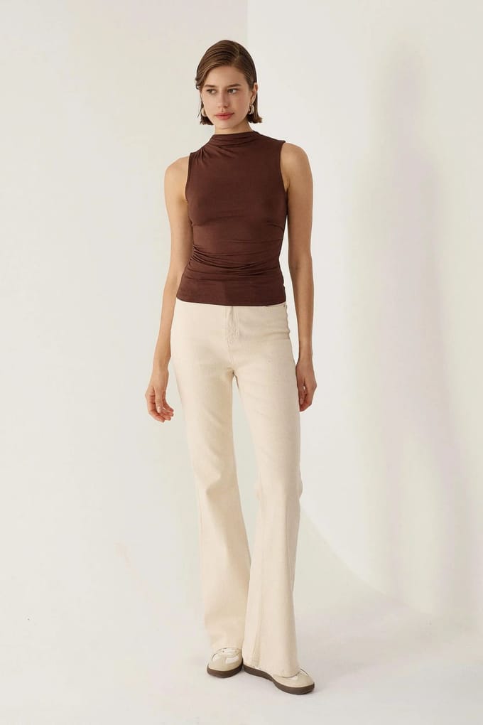 Mouwloze Drapé Blouse