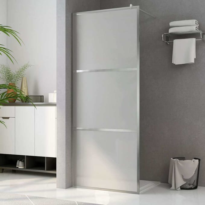 vidaXL - Douche - schermen - zilver - 100 - x - 195 - cm - Glas - en - Aluminium