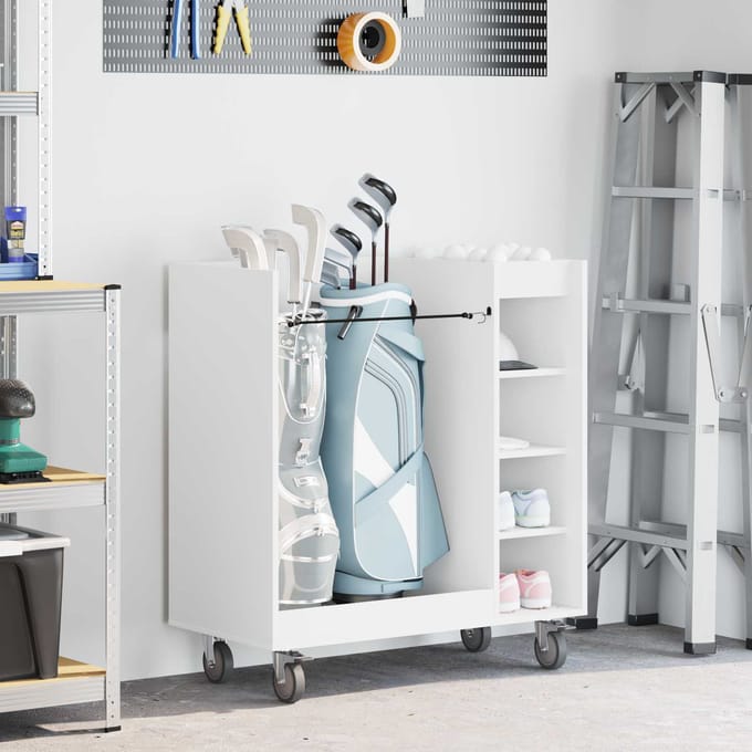 Armoire de golf à roulettes Universelle Blanche 90 x 45 x 98 cm