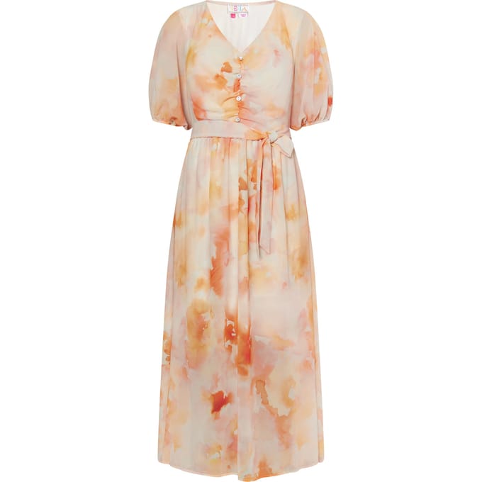IZIA Jurk Dames Oranje Veelkleurig