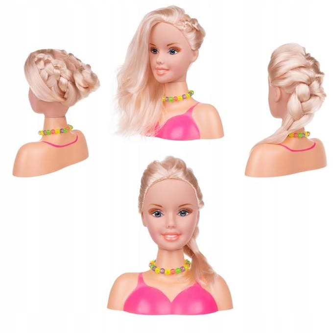Kaphoofd met accessoires -haarstyling - pop - speelgoed