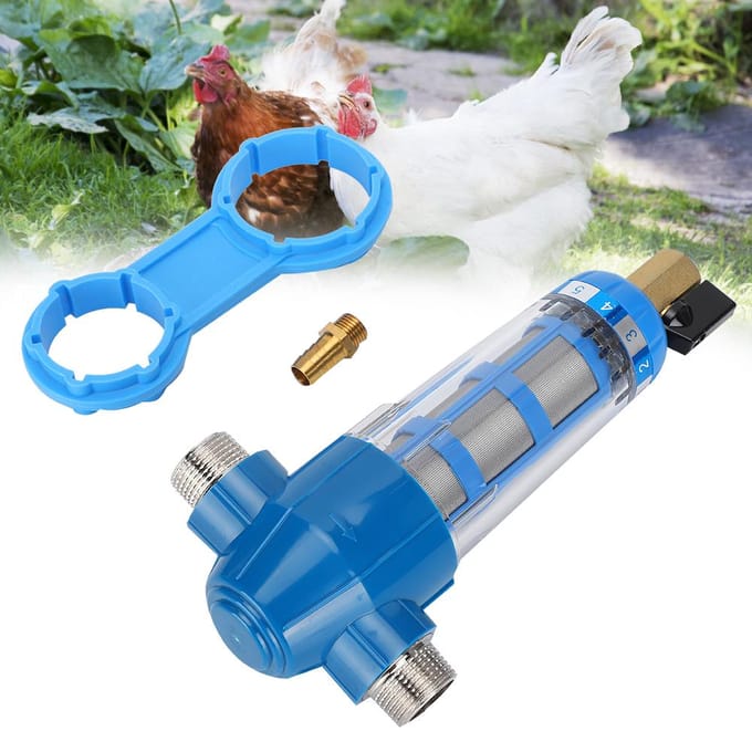 Boerderij Pluimvee Vee Waterfilter Hoge Dichtheid Kip Automatische Drinkbak Filter Zeef blue