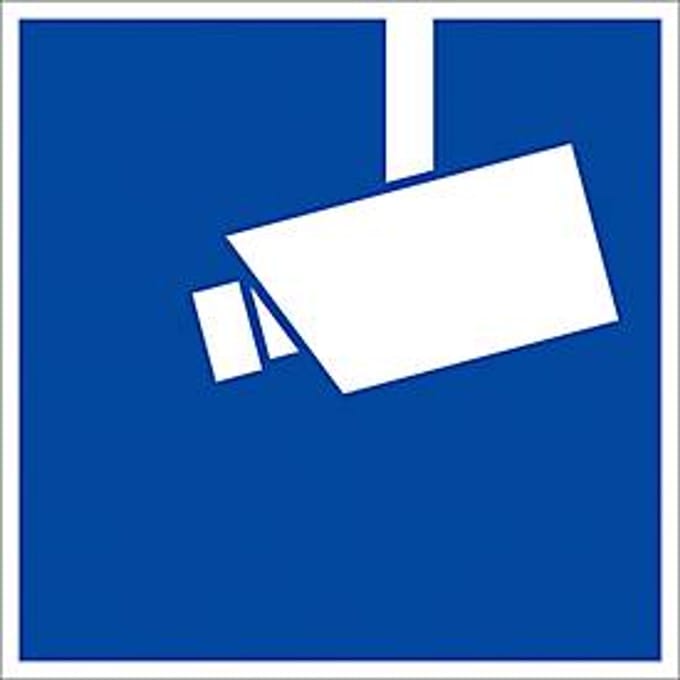moedel informatiebord "Video info bord", DIN 33450, L 180 x B 180 mm, aluminium, blauw-wit