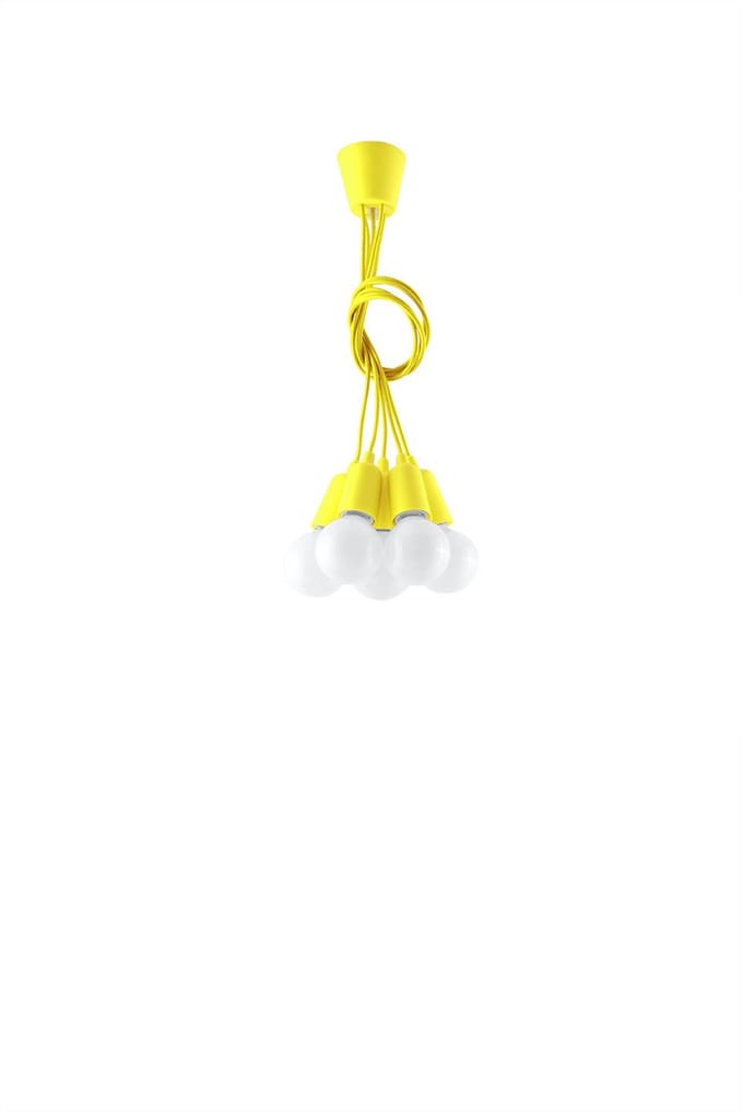 Sollux Lighting Hanglamp Diego - E27 - geel - PVC - 90x25x25cm