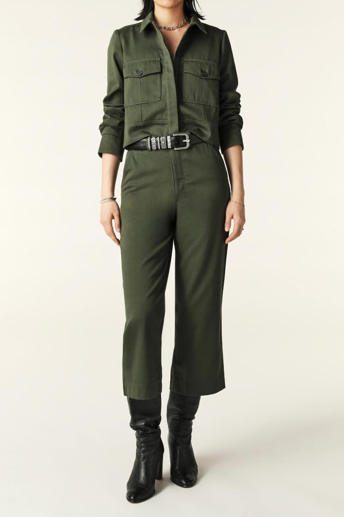 BA&SH Wide Trousers Kaki Maat: 42 | Wijde Broeken Outlet | Dames | Bruin