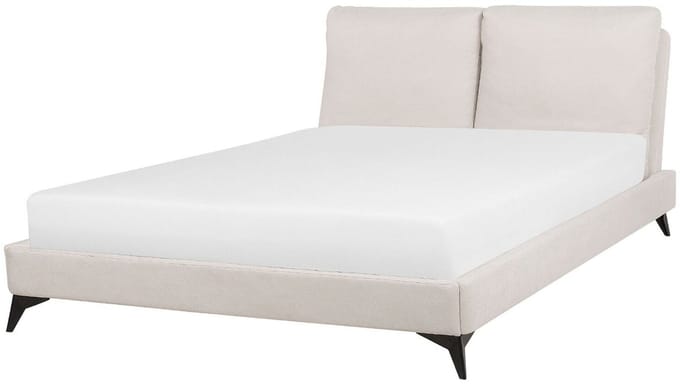 MELLE - Tweepersoonsbed - Lichtbeige - 140 x 200 cm - Chenille