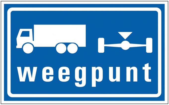 Weegpunt vrachtwagens sticker 320 x 200 mm