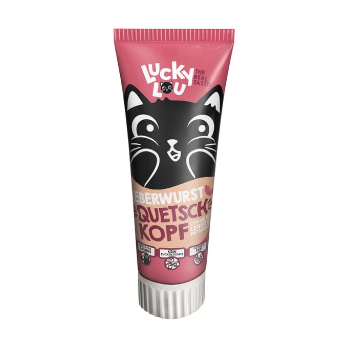 Voordeelpakket: 2x 75g Lucky Lou Tube met Leverworst om uit te knijpen Kattensnacks