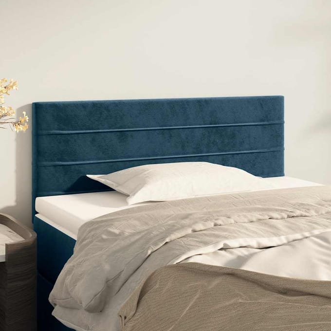 vidaXL - Hoofdbord - 90x5x78/88 - cm - fluweel - donkerblauw