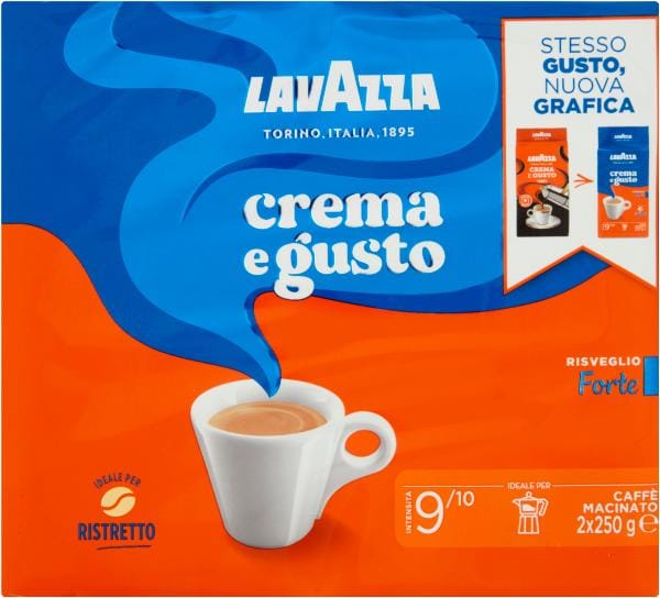 Café moulu caffe crema&gusto forte 250g x 2 - lavazza