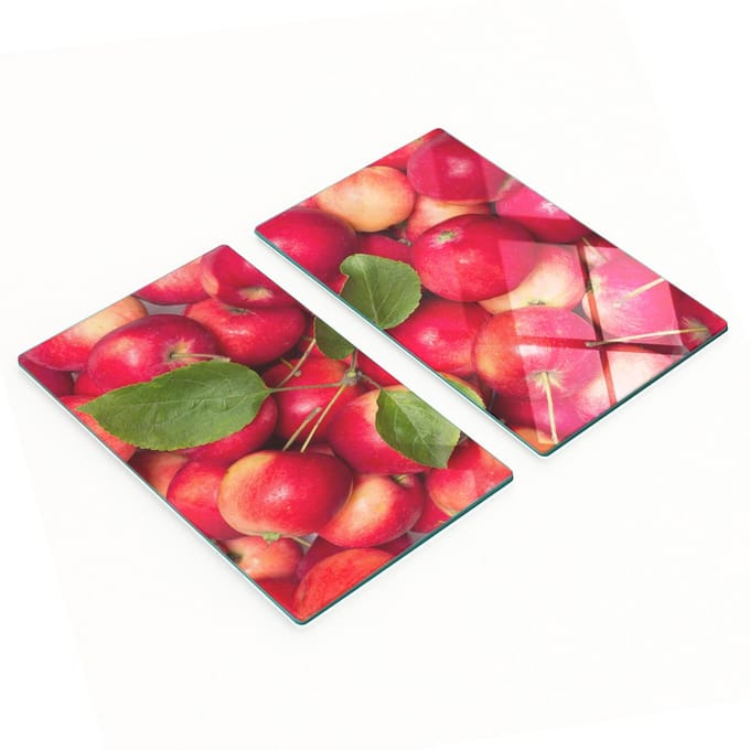 Glazen snijplanken met rode appelafbeeldingen, 2x30x52 cm