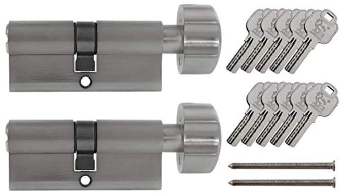 Knopcilinder 80 mm 40/40 gelijksluitend met 10 sleutels