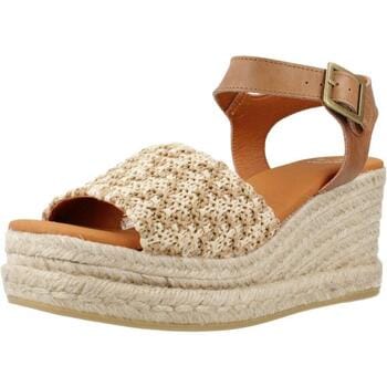 Dames espadrille met hoge sleehak van stof | HANNA